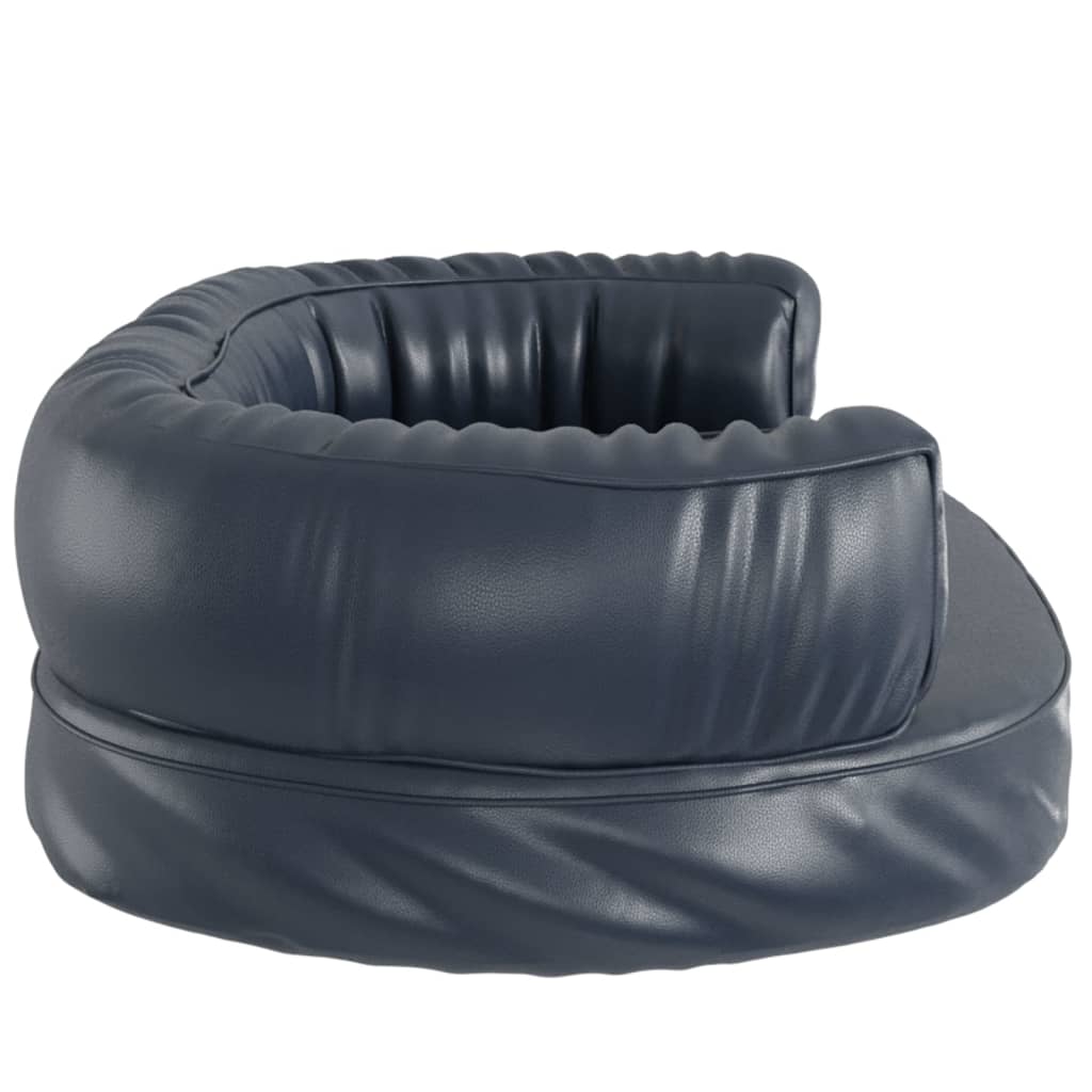 vidaXL Ergonomic Foam Dog Bed Dark Blue 75x53 cm Faux Leather