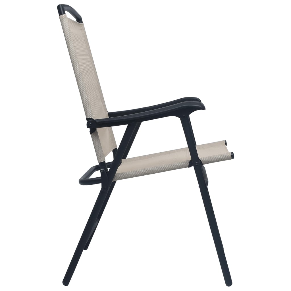 vidaXL Folding Garden Chairs 2 pcs Texilene Cream