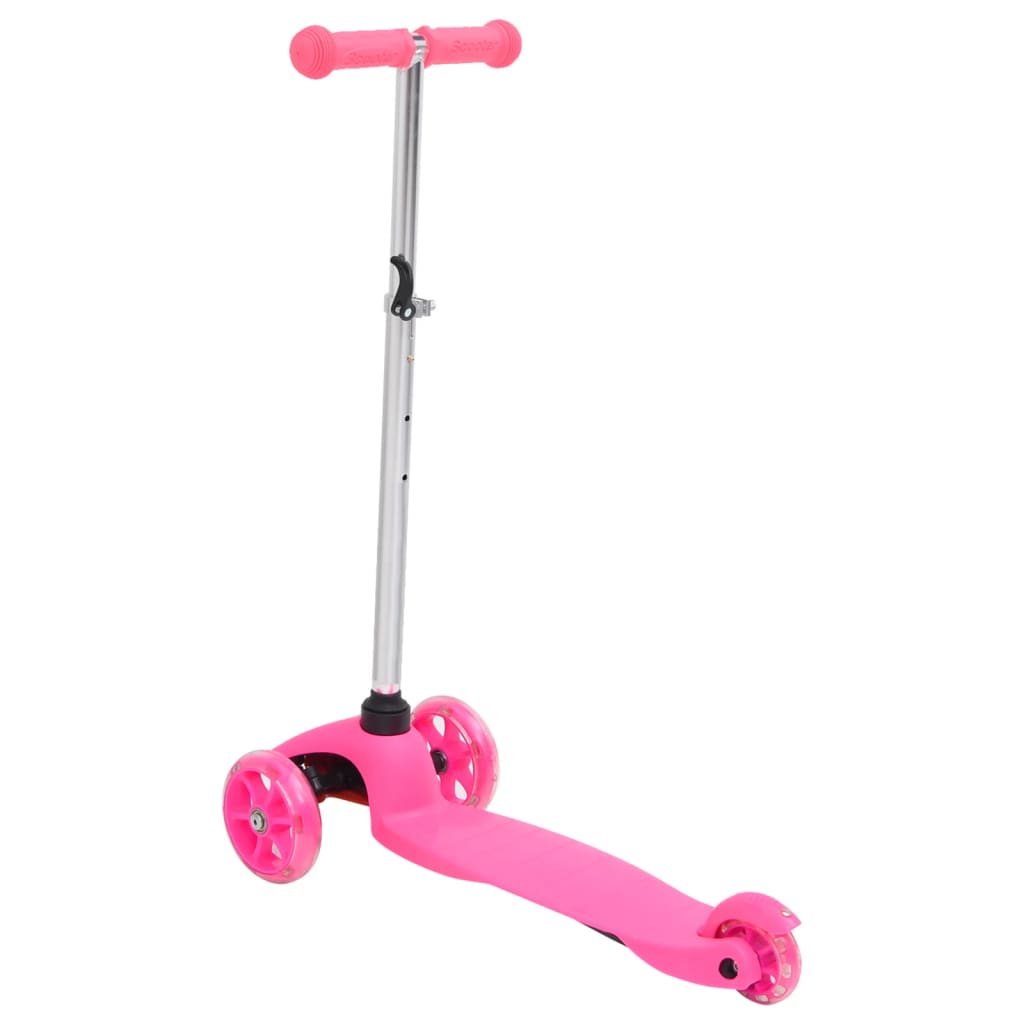 vidaXL 3-Wheel Children Scooter with Adjustable Aluminium Handlebar Pink