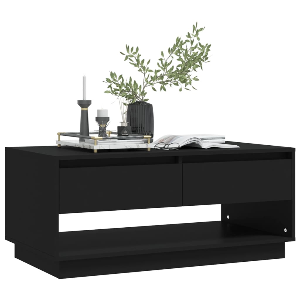 vidaXL Coffee Table Black 102.5x55x44 cm Engineered Wood