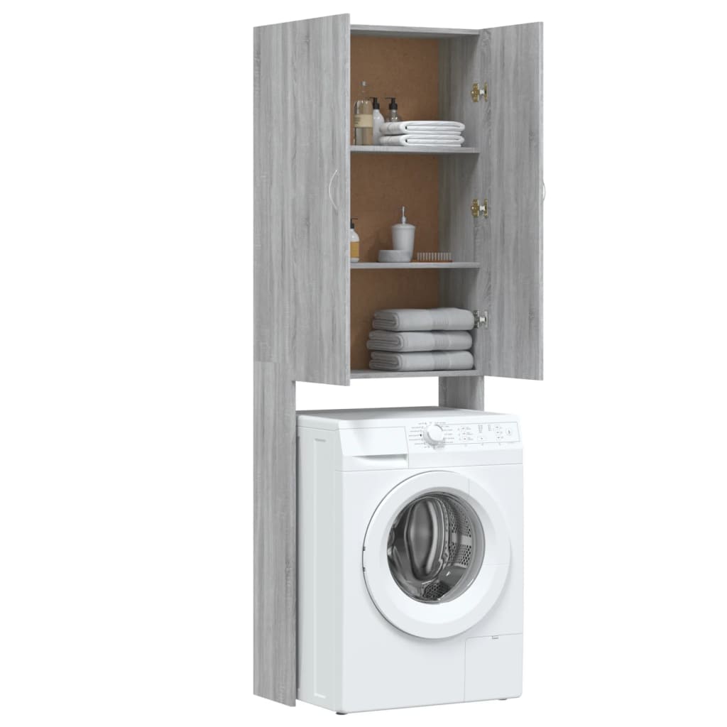 vidaXL Washing Machine Cabinet Grey sonoma 64x25.5x190 cm