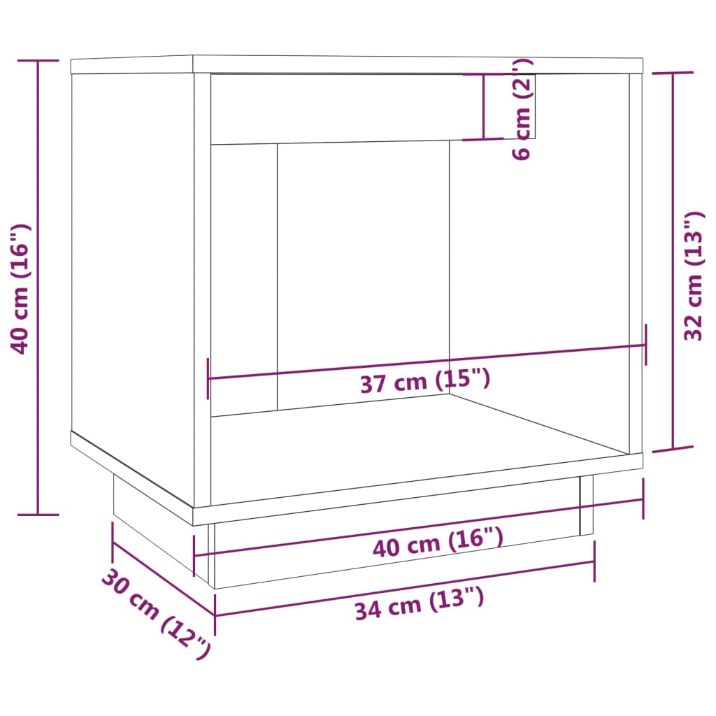 vidaXL Bedside Cabinets 2 pcs Grey 40x30x40 cm Solid Wood Pine