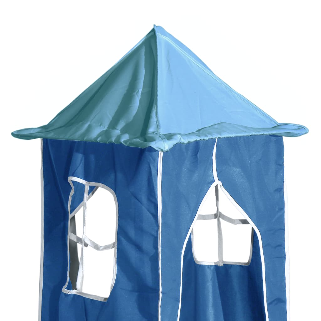vidaXL Kids' Loft Bed with Tower Blue 90x190 cm Solid Wood Pine