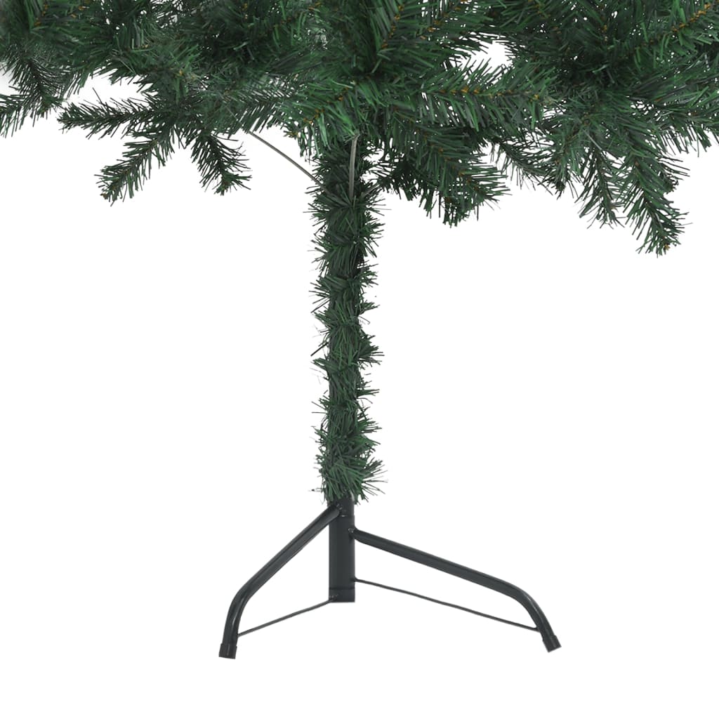 vidaXL Corner Artificial Christmas Tree LEDs&Ball Set Green 150 cm PVC