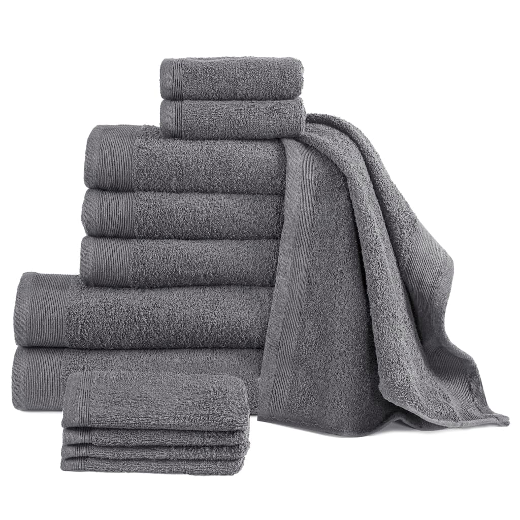 vidaXL 12 Piece Towel Set Cotton 450 gsm Anthracite