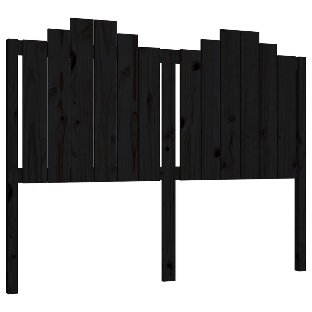 vidaXL Bed Headboard Black 146x4x110 cm Solid Wood Pine