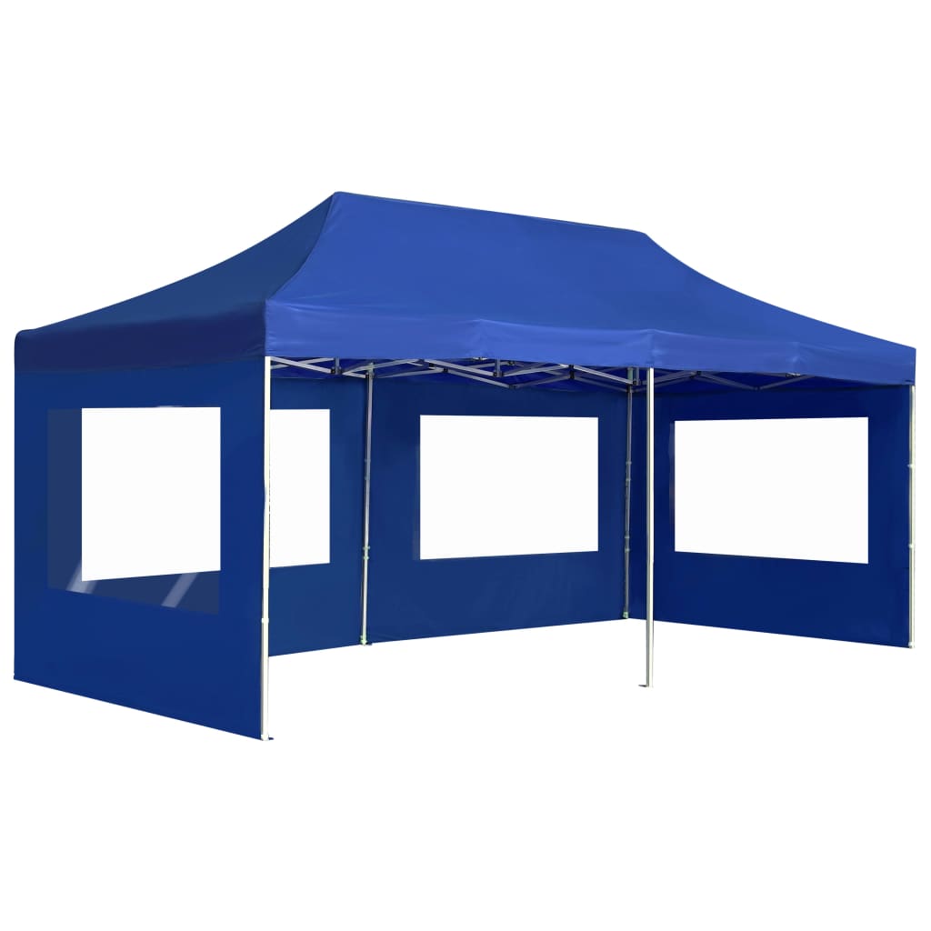 vidaXL Professional Folding Party Tent with Walls Aluminium 6x3 m Blue