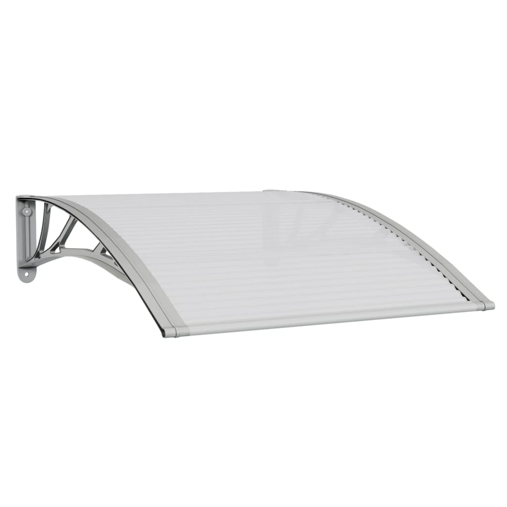 vidaXL Door Canopy Grey and Transparent 100x75 cm Polycarbonate