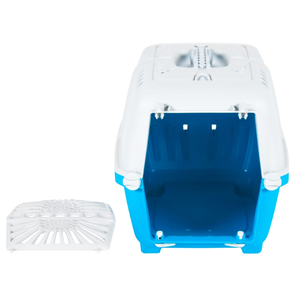 vidaXL Pet Carrier White and Blue 48x31.5x33cm Polypropylene