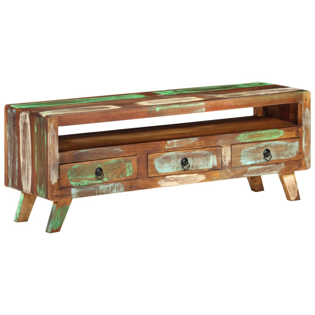 vidaXL TV Cabinet Multicolour 110x30x40 cm Solid Reclaimed Wood