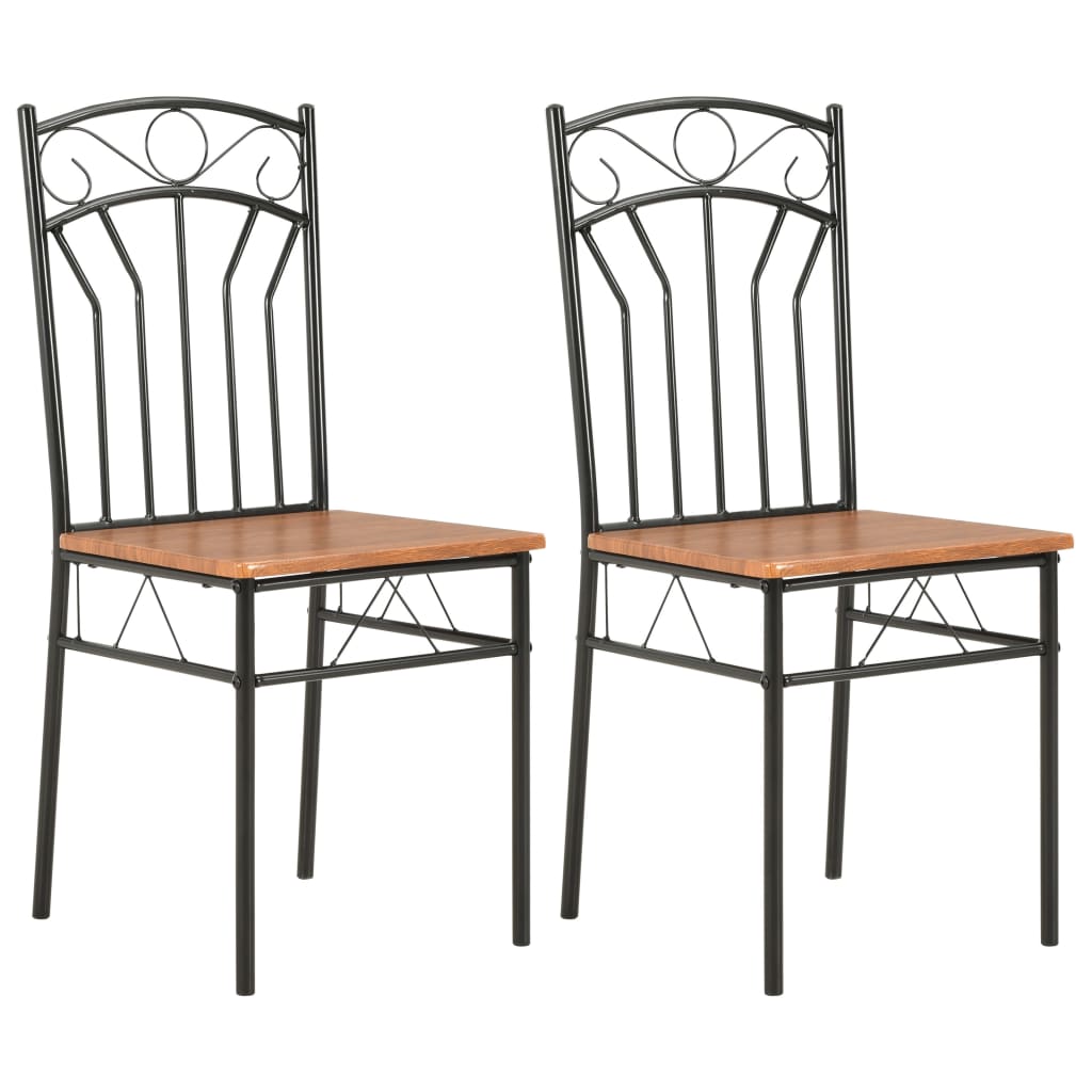 vidaXL Dining Chairs 2 pcs Brown MDF