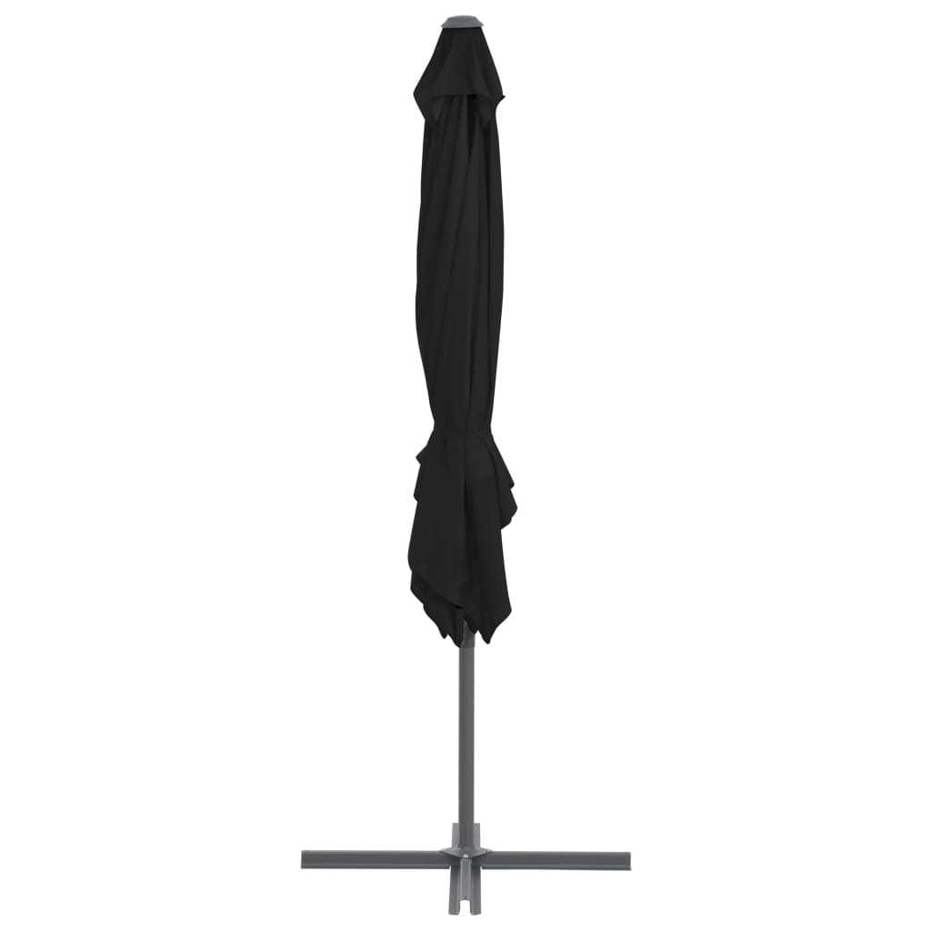 vidaXL Cantilever Umbrella with Steel Pole Black 250x250 cm