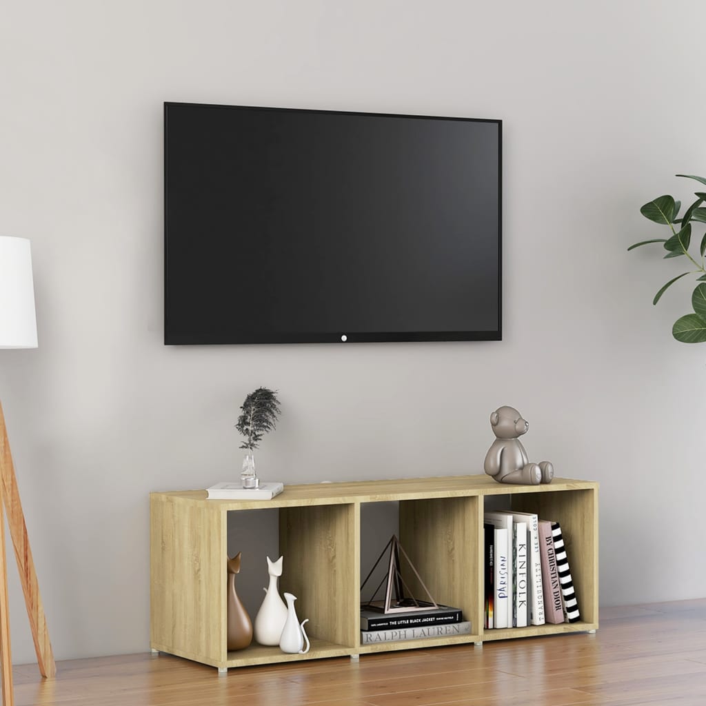 vidaXL TV Cabinet Sonoma Oak 107x35x37 cm Chipboard