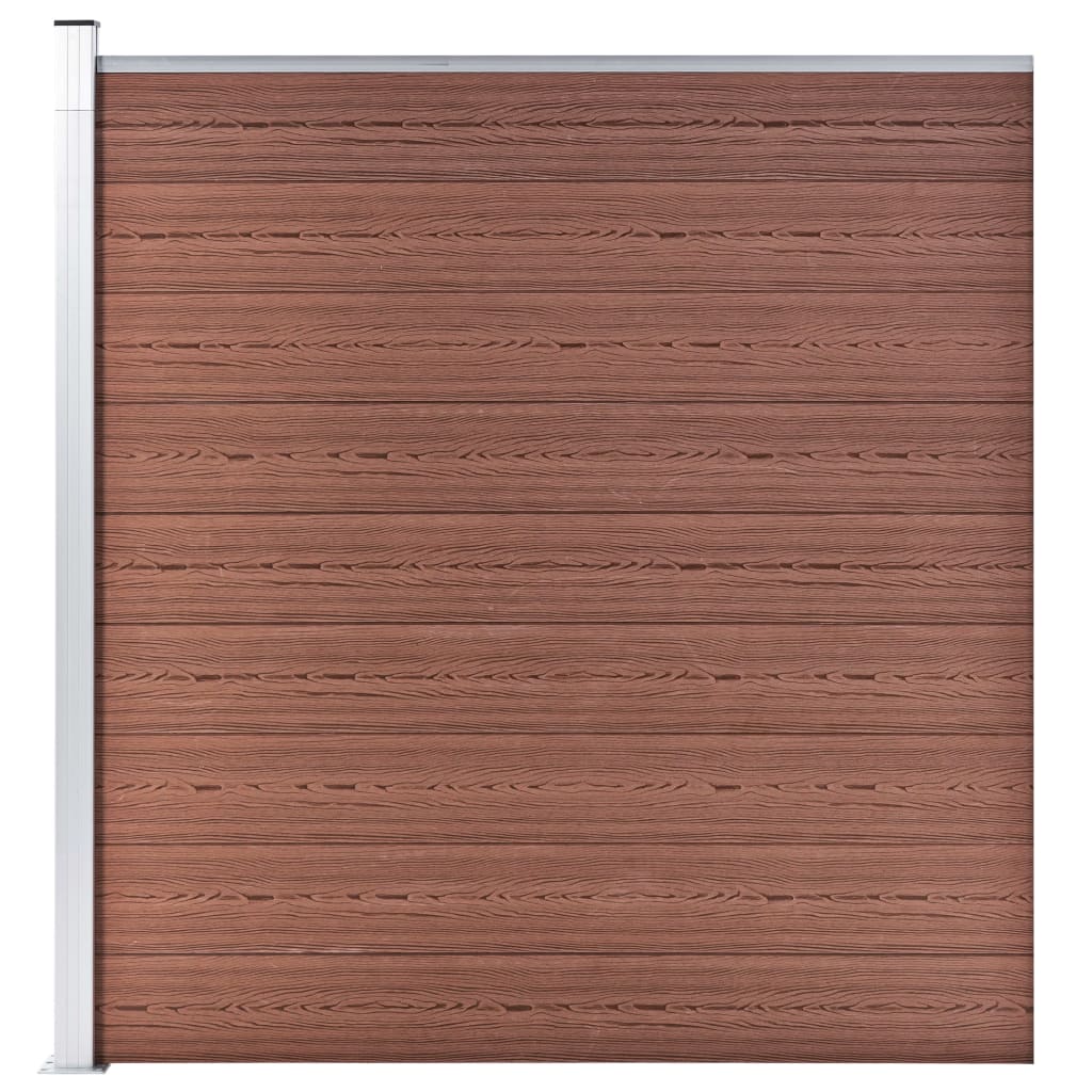 vidaXL WPC Fence Set 7 Square + 1 Slanted 1311x186 cm Brown