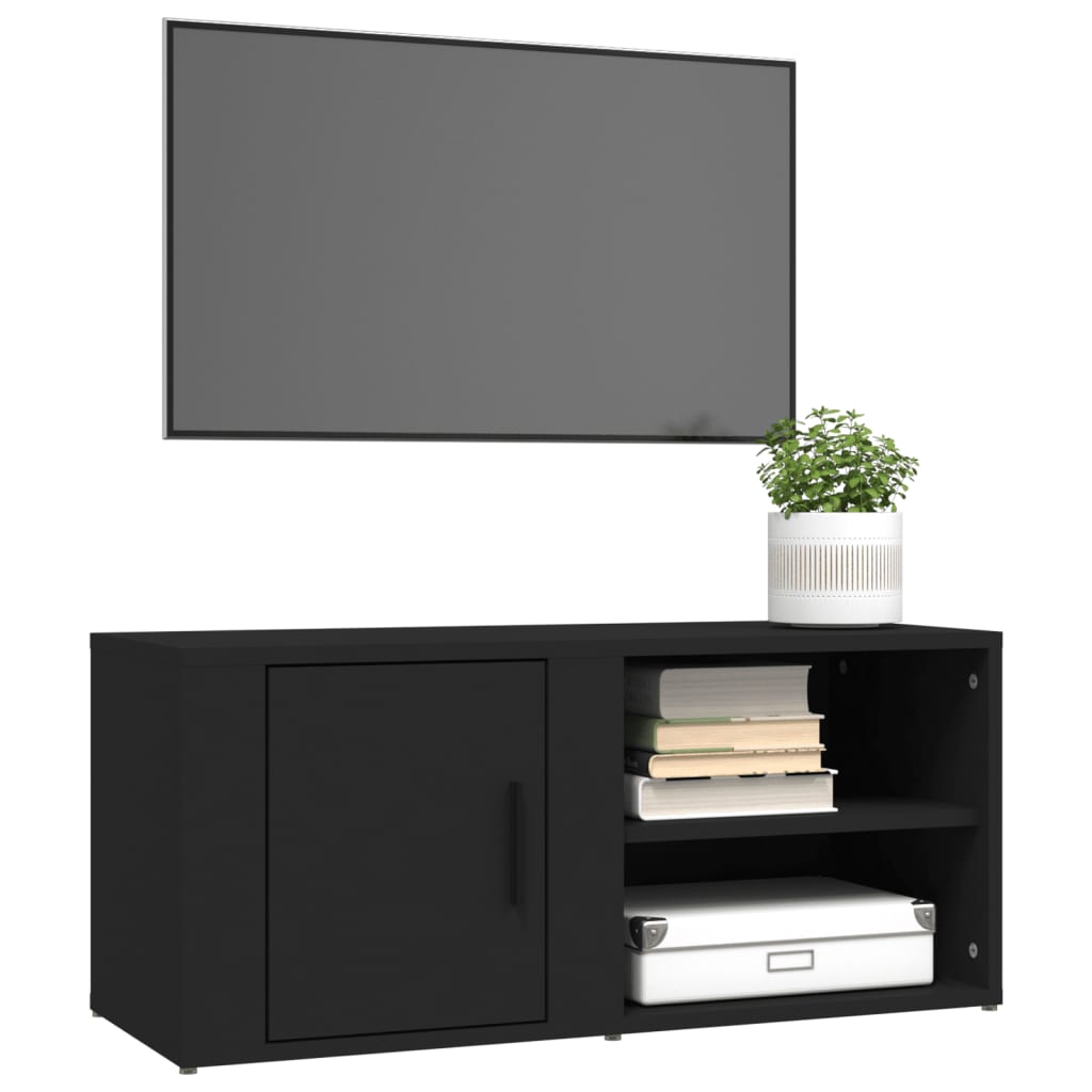 vidaXL TV Cabinet Black 80x31,5x36 cm Engineered Wood