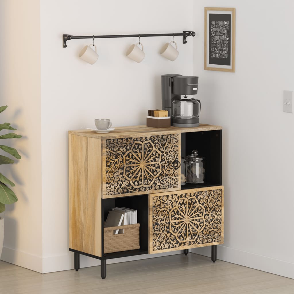 vidaXL Side Cabinet 80x33x75 cm Solid Wood Mango
