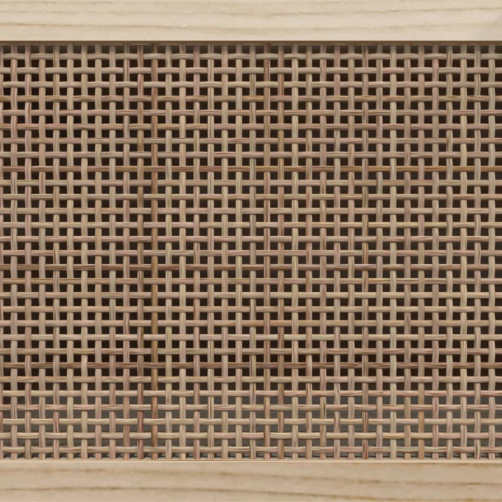 vidaXL TV Cabinet Brown 105x30x40 cm Solid Wood Pine&Natural Rattan