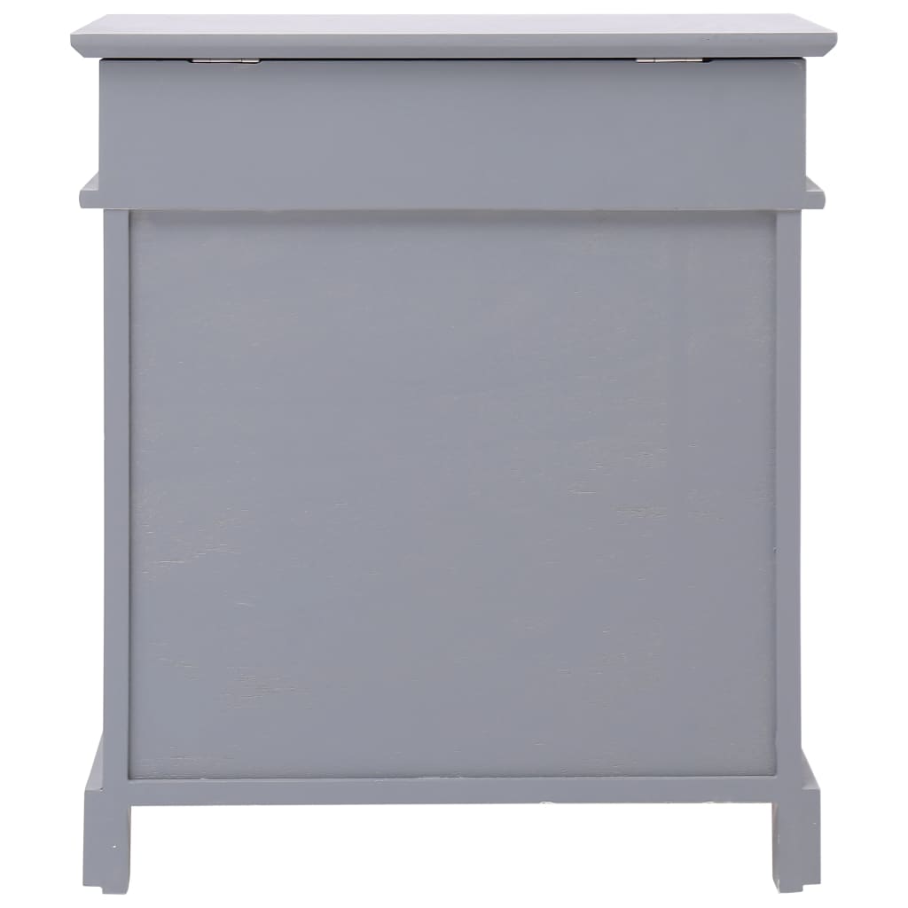 vidaXL Shoe Cabinet Grey 50x28x58 cm Paulownia Wood