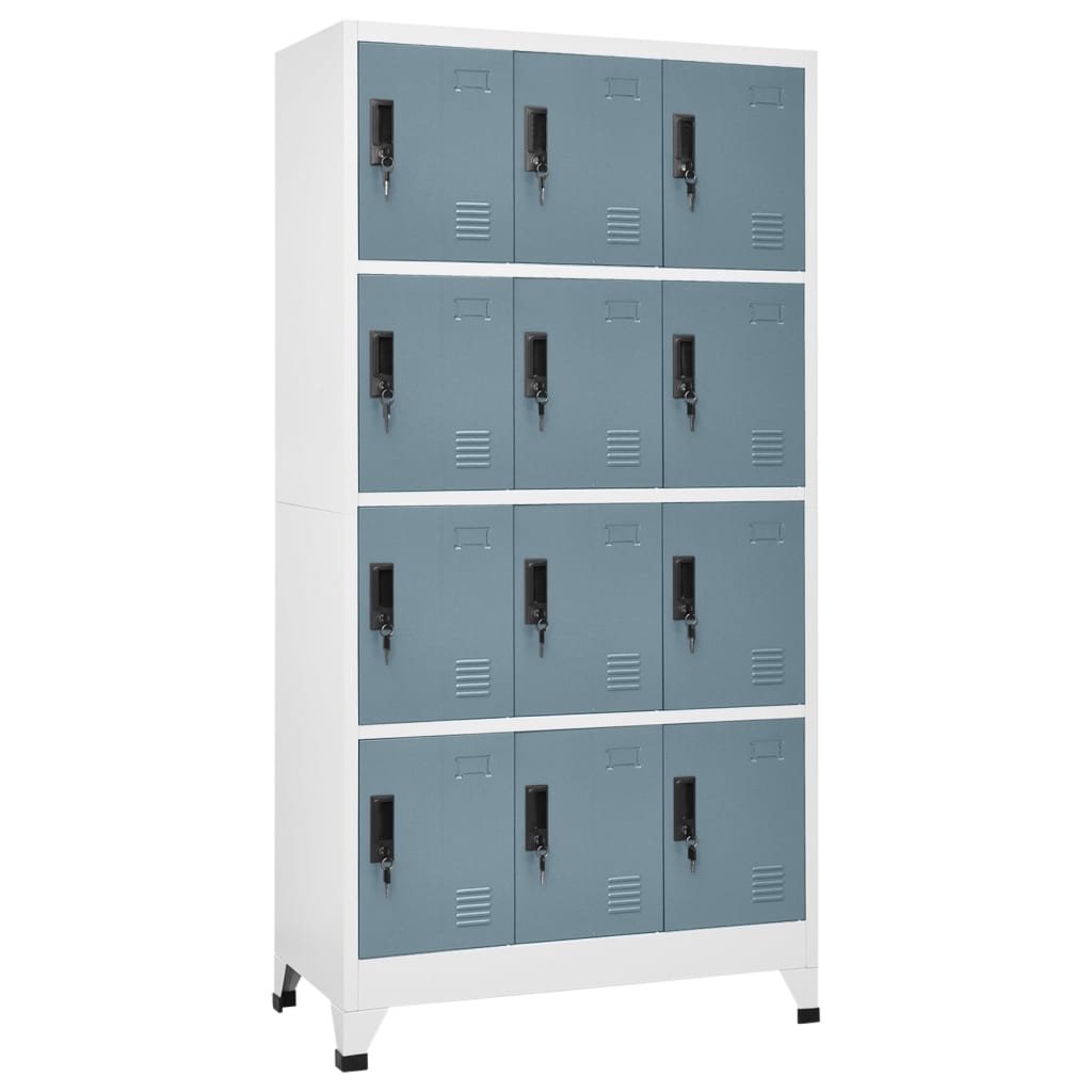 vidaXL Locker Cabinet Light Grey and Dark Grey 90x45x180 cm Steel