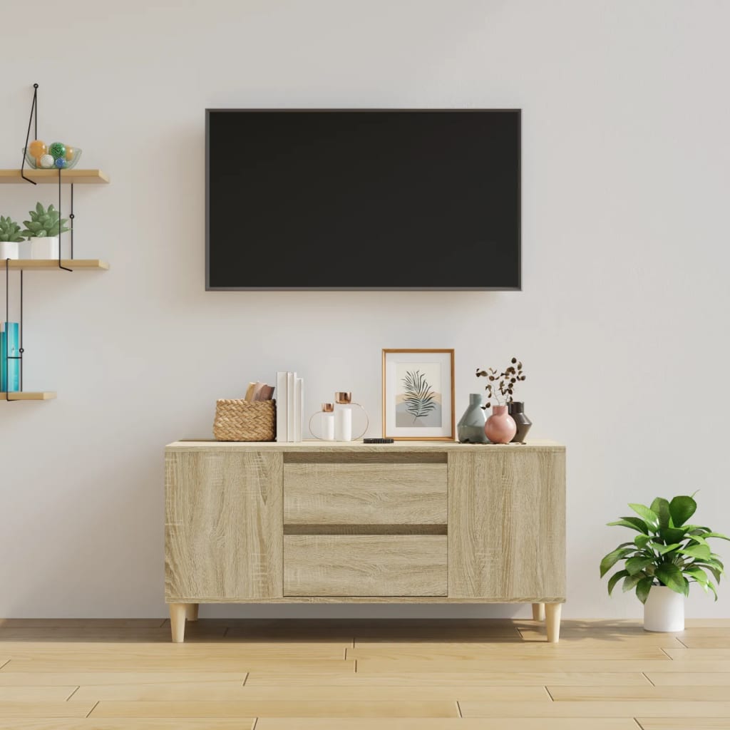 vidaXL TV Cabinet Sonoma Oak 102x44.5x50 cm Engineered Wood