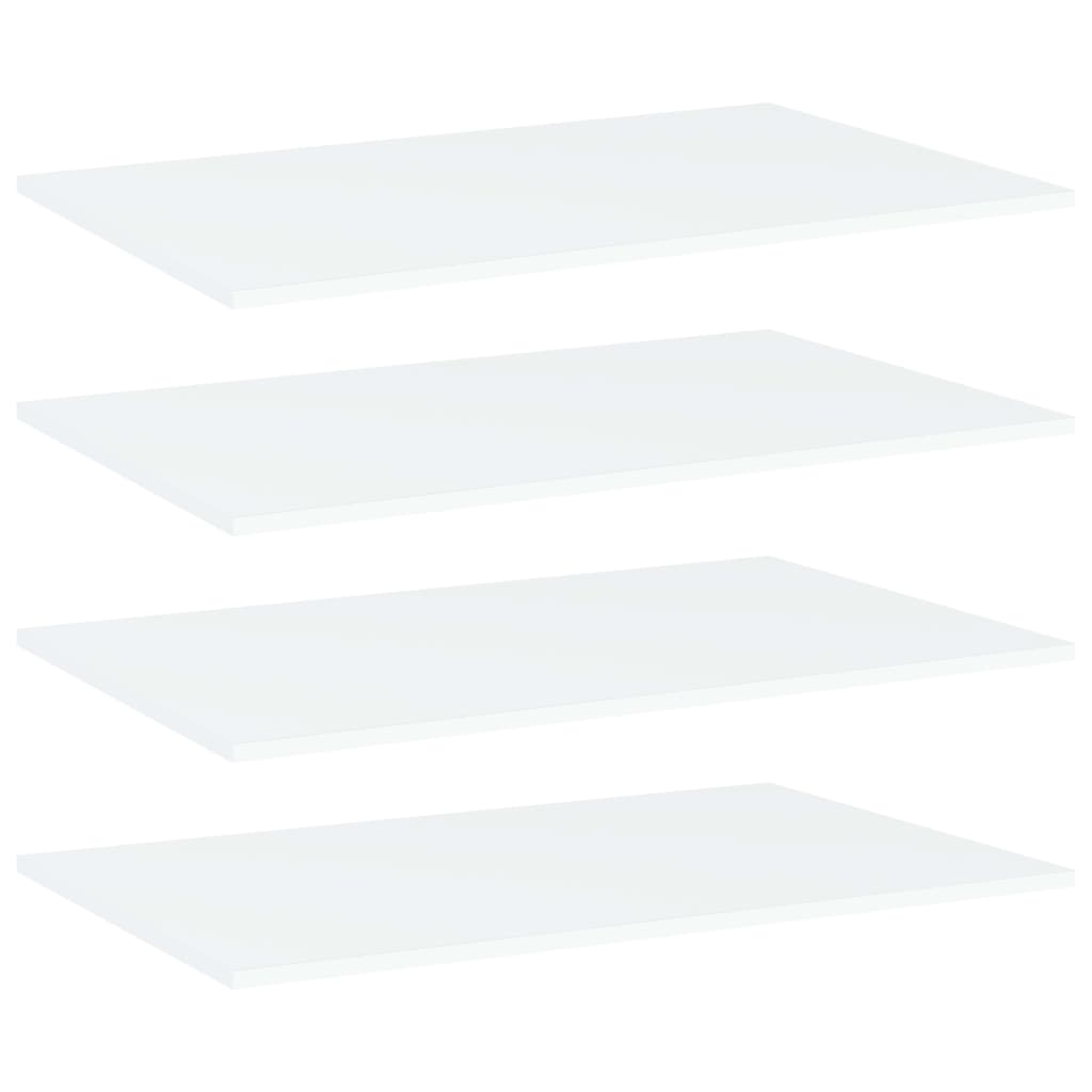 vidaXL Bookshelf Boards 4 pcs White 80x50x1.5 cm Engineered Wood
