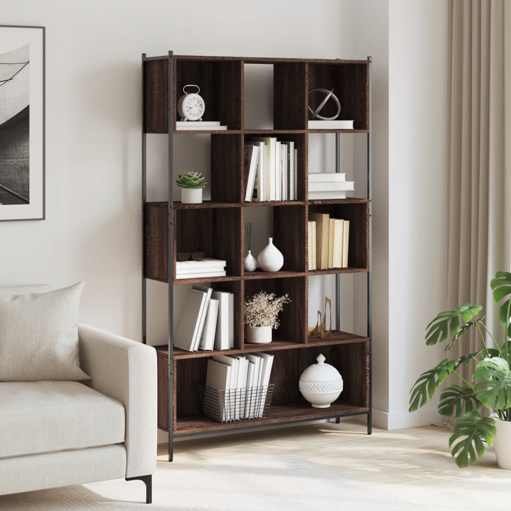 vidaXL Bookcase Brown Oak 102x28x172 cm Engineered Wood
