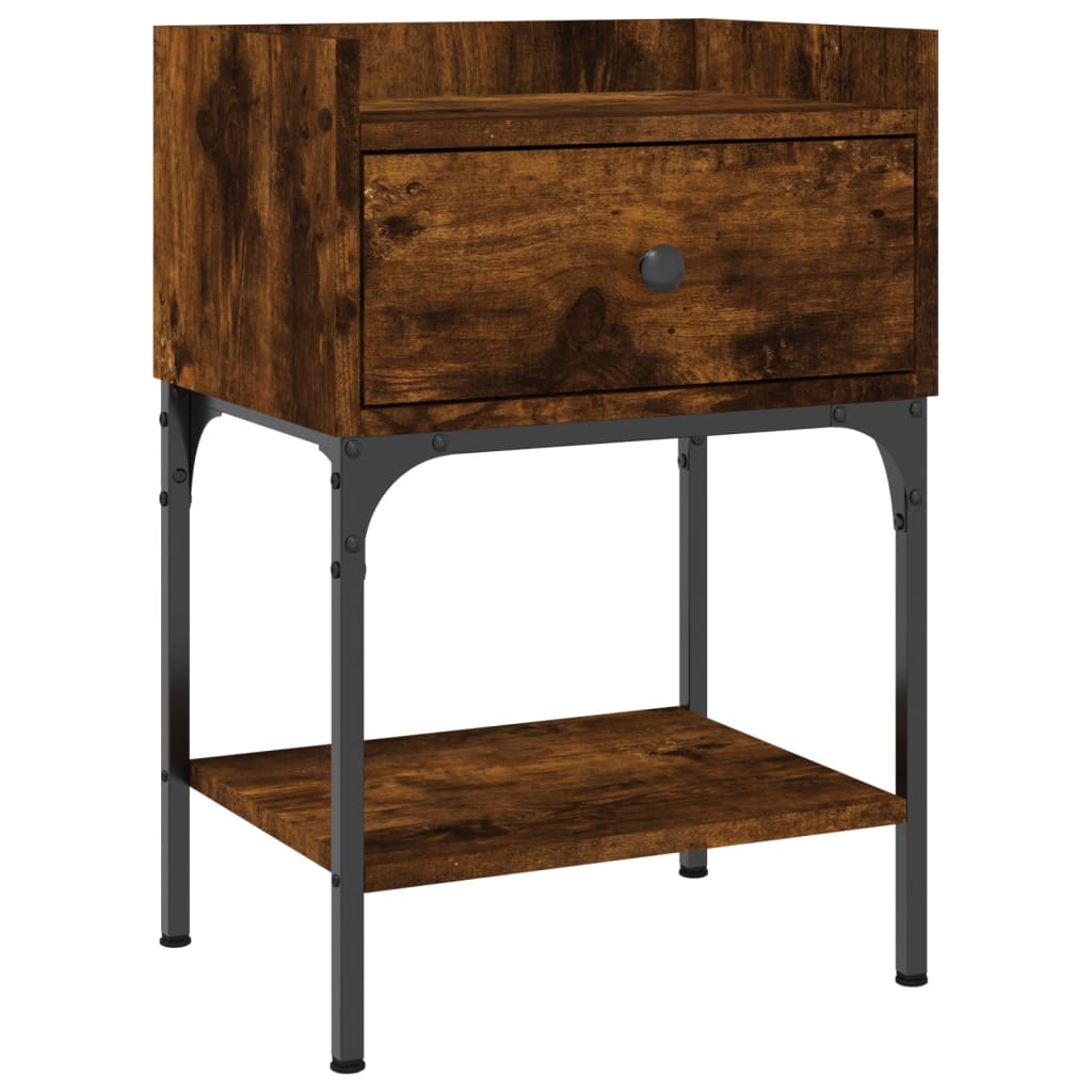 vidaXL Bedside Table Smoked Oak 40.5x31x60 cm Engineered Wood