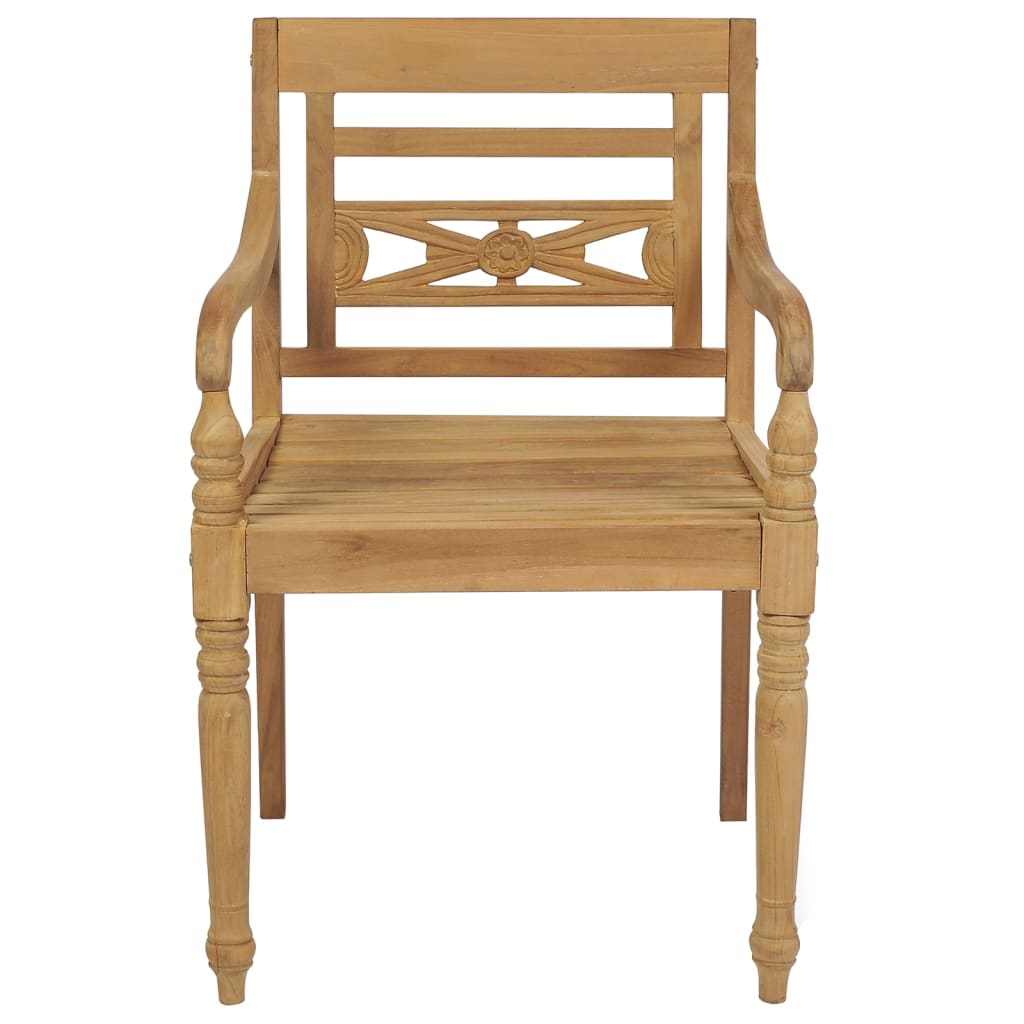 vidaXL Batavia Chairs 4 pcs Solid Teak Wood