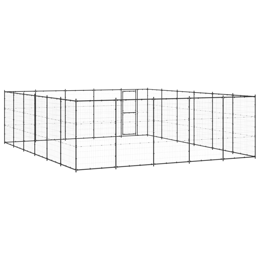 vidaXL Outdoor Dog Kennel Steel 36.3 m²