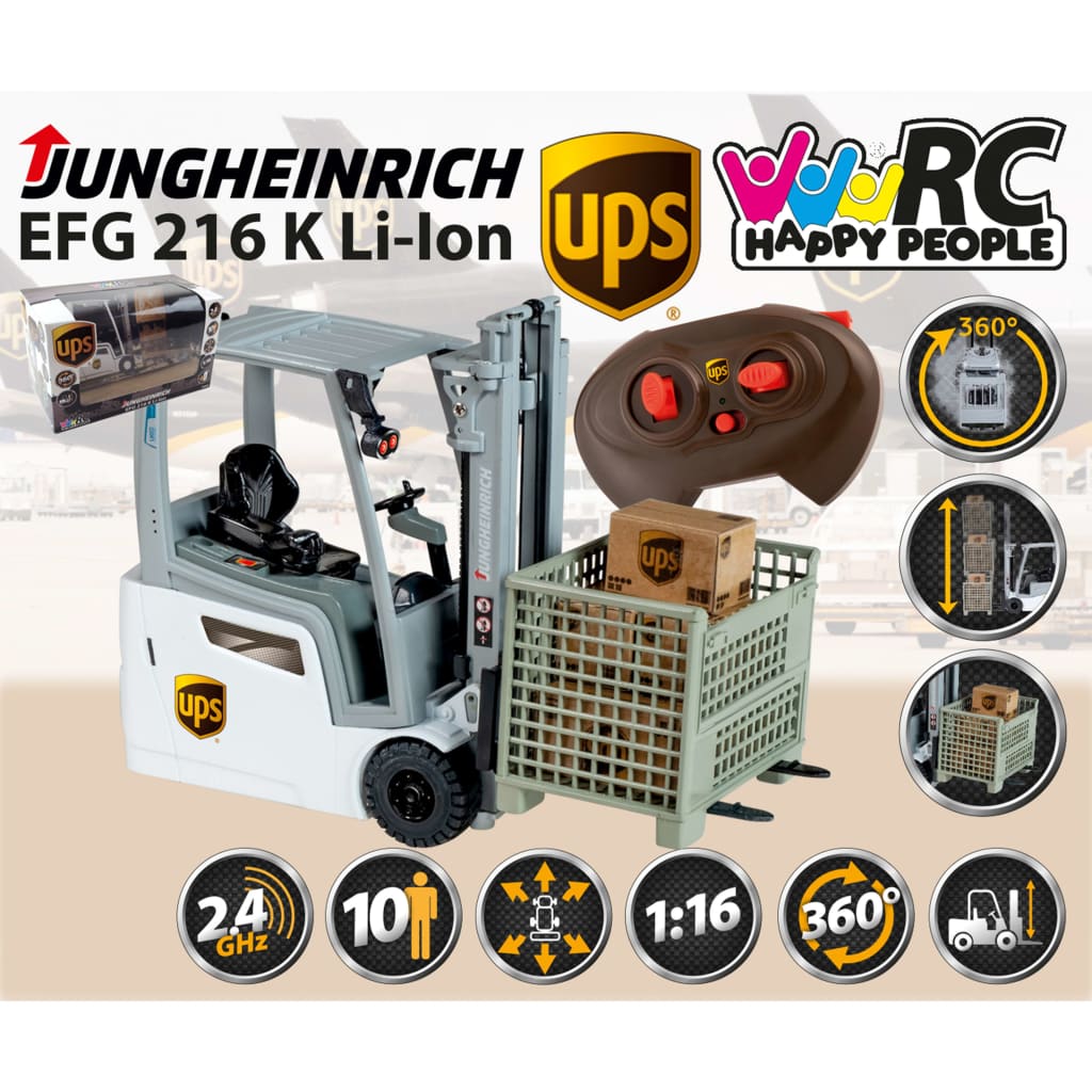 UPS RC Toy Forklift Truck Jungheinrich 1:13