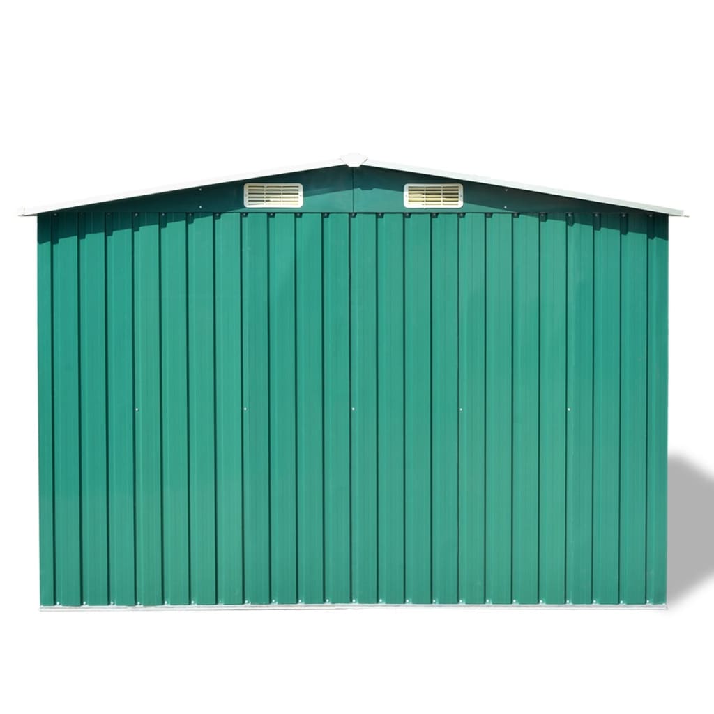vidaXL Garden Storage Shed Green Metal 257x205x178 cm