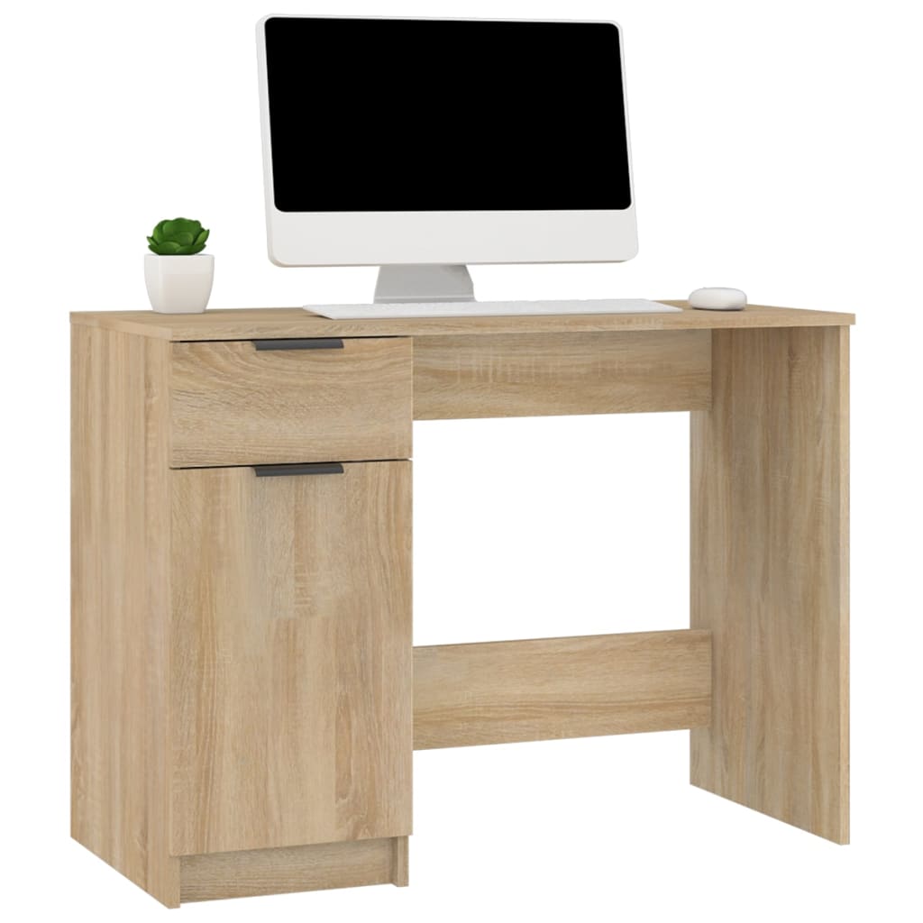vidaXL Desk Sonoma Oak 100x50x75 cm Engineered Wood
