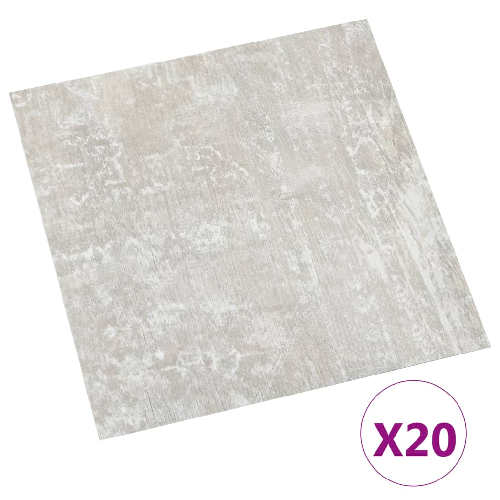 vidaXL Self-adhesive Flooring Planks 20 pcs PVC 1.86 m² Light Grey