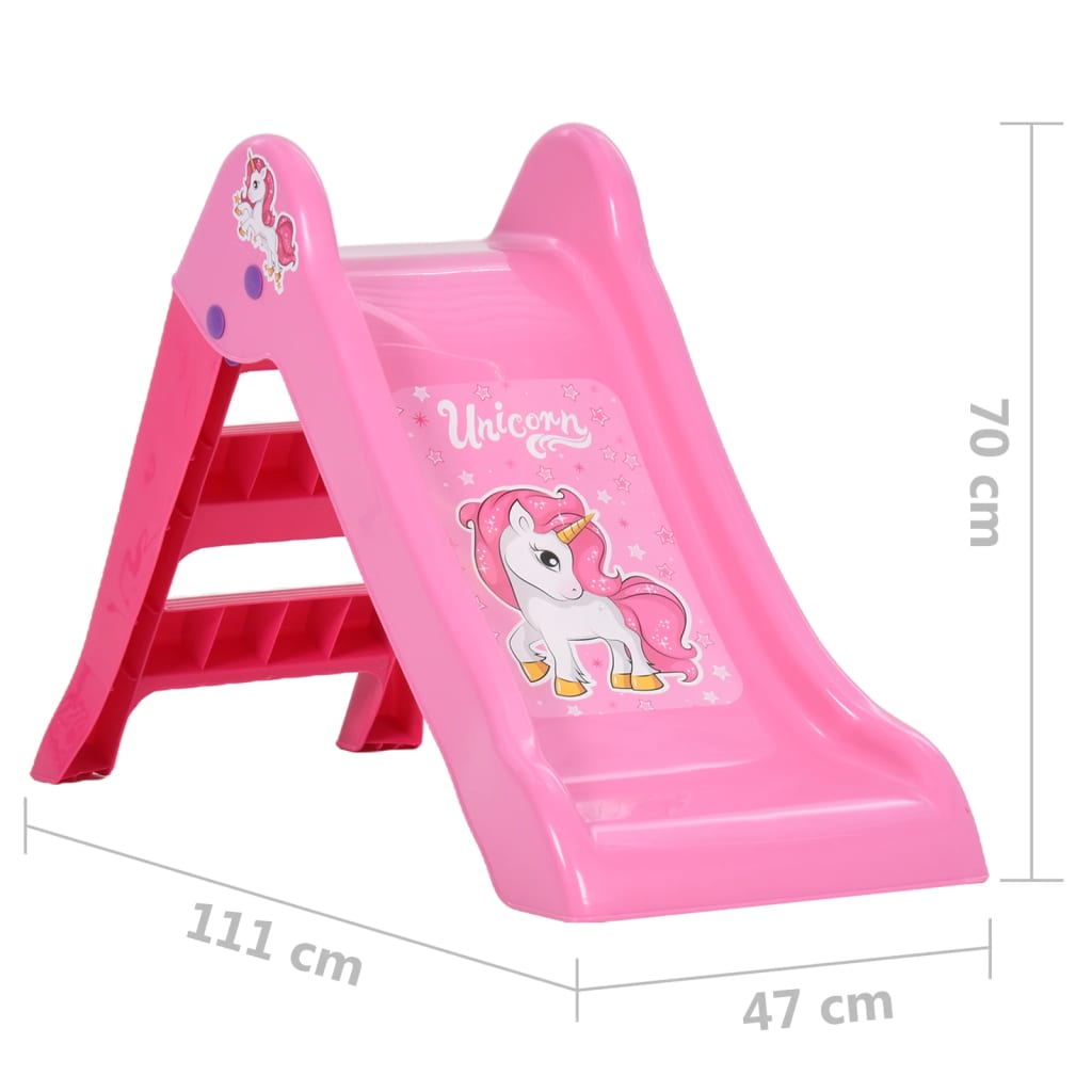 vidaXL Slide for Kids Foldable 111 cm Pink