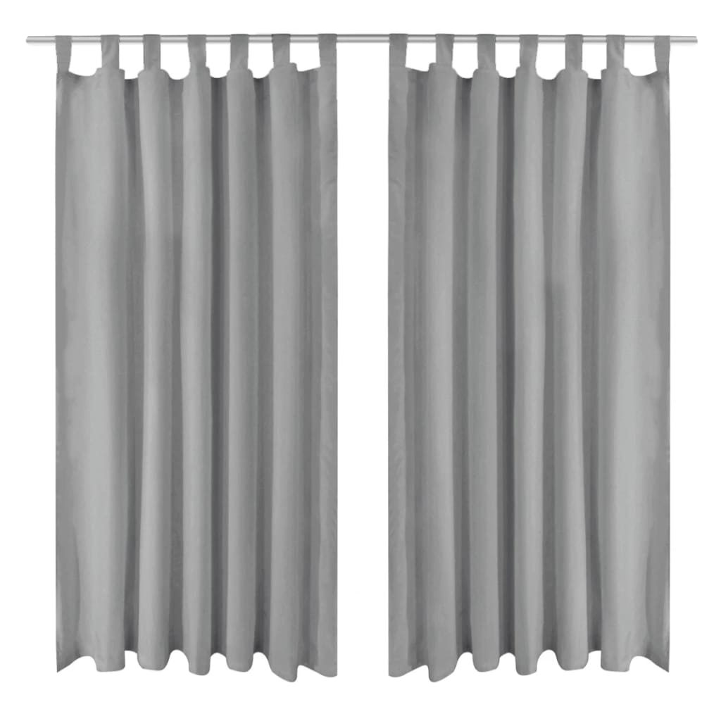 vidaXL Micro-Satin Curtains 2 pcs with Loops 140x225 cm Grey