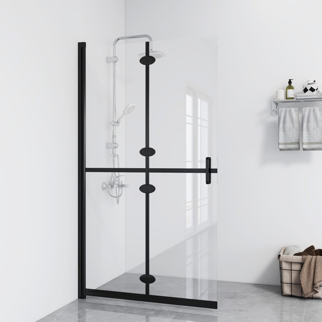 vidaXL Foldable Walk-in Shower Wall Transparent ESG Glass 70x190 cm