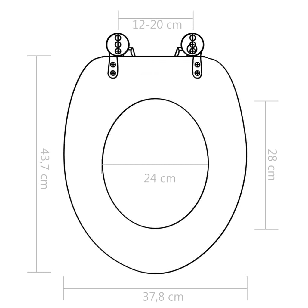 vidaXL WC Toilet Seats 2 pcs with Soft Close Lids MDF Pebbles Design