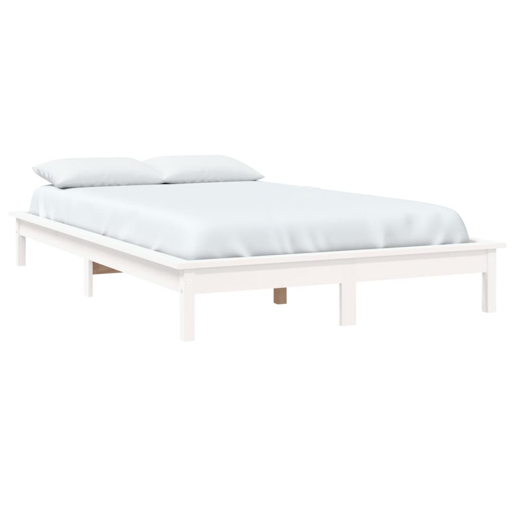 vidaXL Bed Frame White 120x200 cm Solid Wood Pine