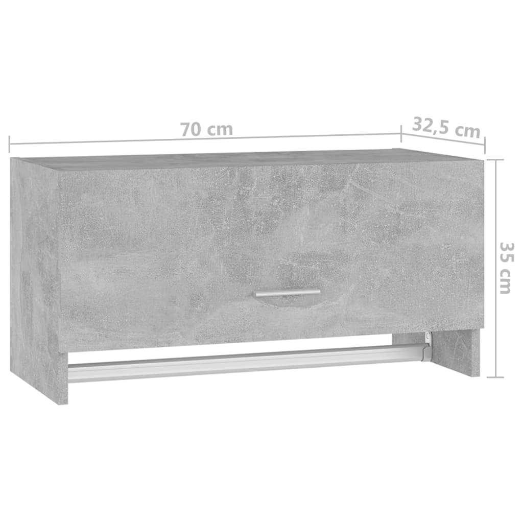 vidaXL Wardrobe Concrete Grey 70x32.5x35 cm Engineered Wood