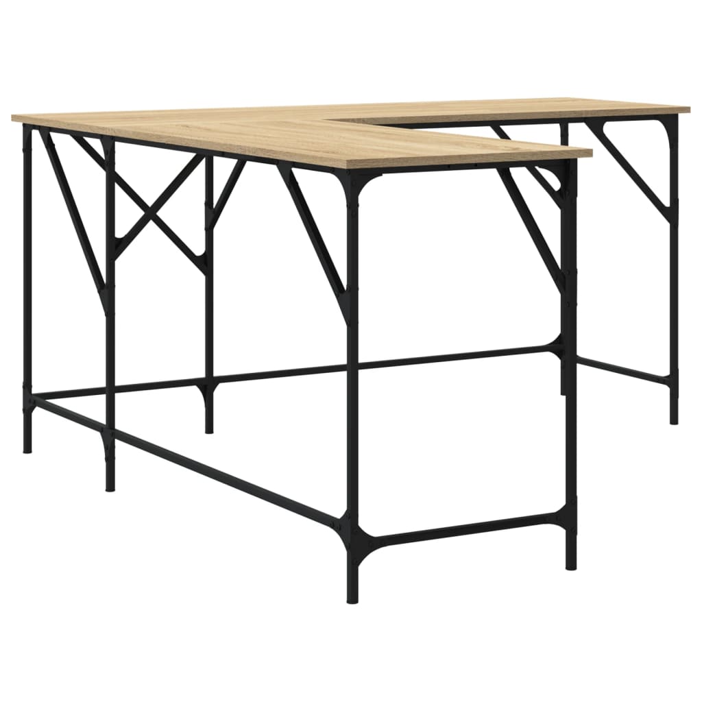 vidaXL Desk Sonoma Oak 149x149x75 cm Engineered Wood
