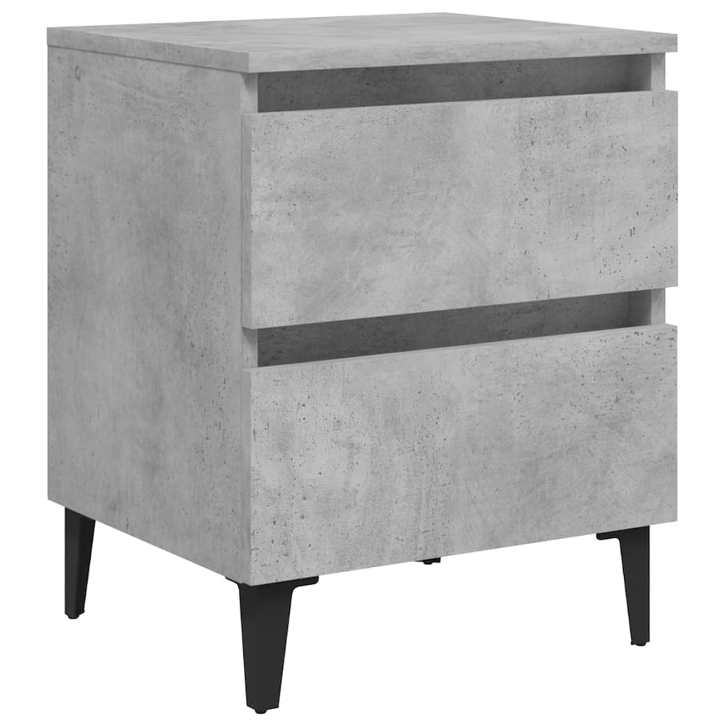 vidaXL Bed Cabinet Concrete Grey 40x35x50 cm Engineered Wood