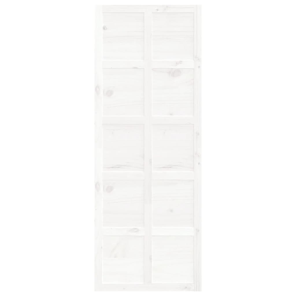 vidaXL Barn Door White 80x1.8x214 cm Solid Wood Pine