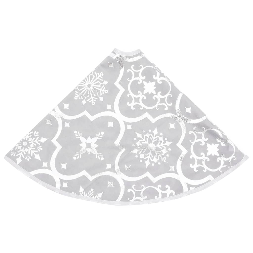 vidaXL Luxury Christmas Tree Skirt with Sock White 90 cm Fabric