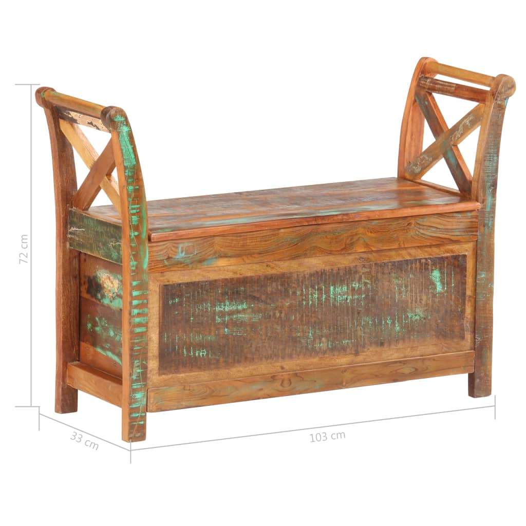 vidaXL Hall Bench 103x33x72 cm Solid Reclaimed Wood