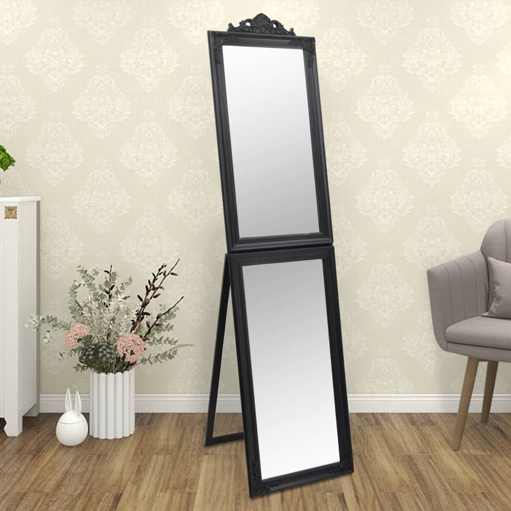 vidaXL Free-Standing Mirror Black 40x160 cm