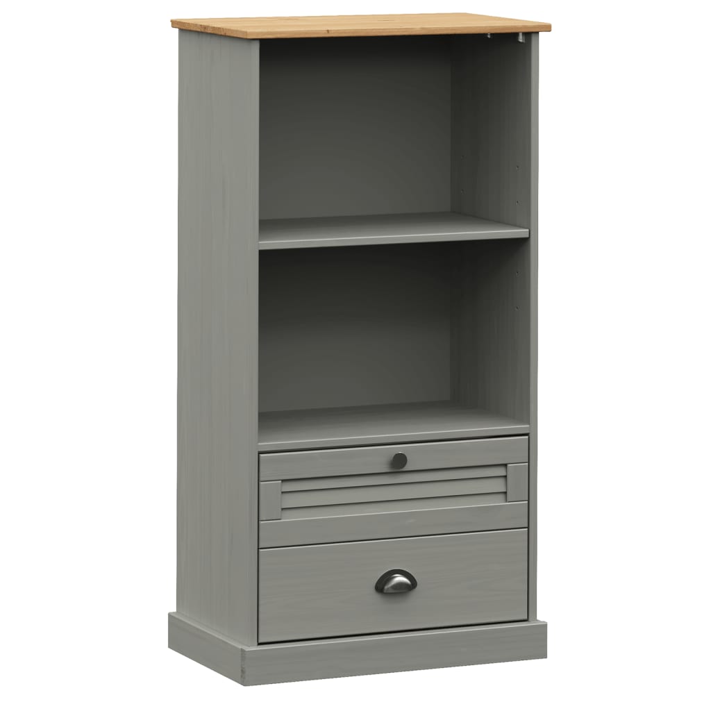 vidaXL Bookcase VIGO Grey 60x35x114.5 cm Solid Wood Pine