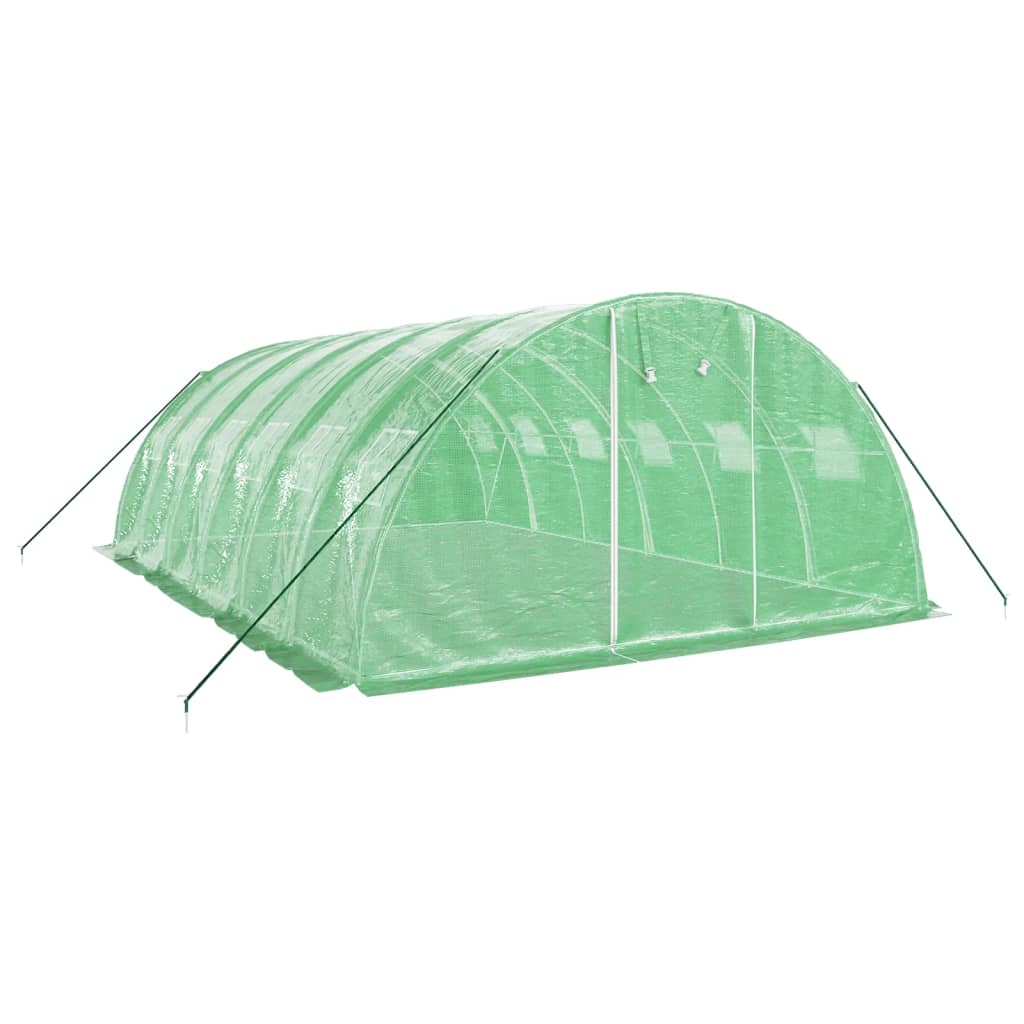 vidaXL Greenhouse with Steel Frame Green 24 m² 6x4x2 m