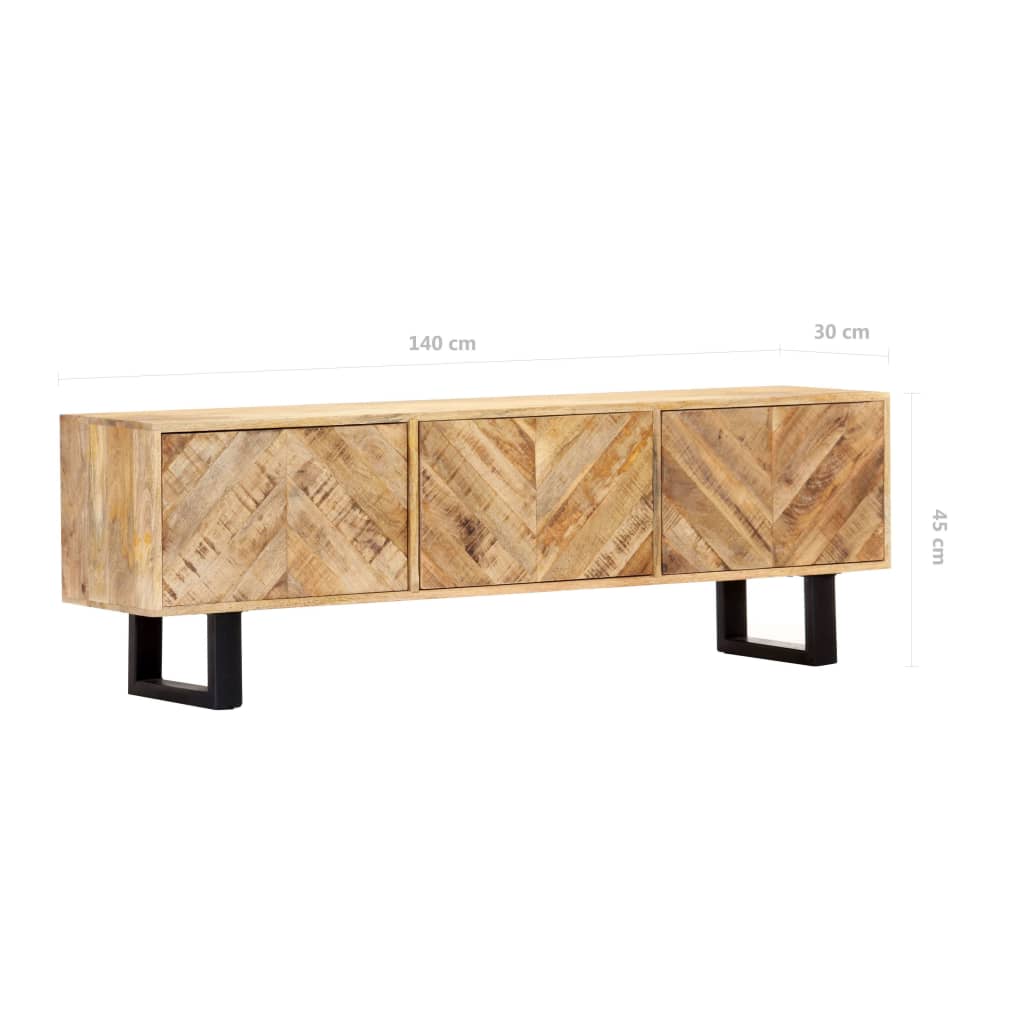 vidaXL TV Cabinet 140x30x45 cm Solid Mango Wood