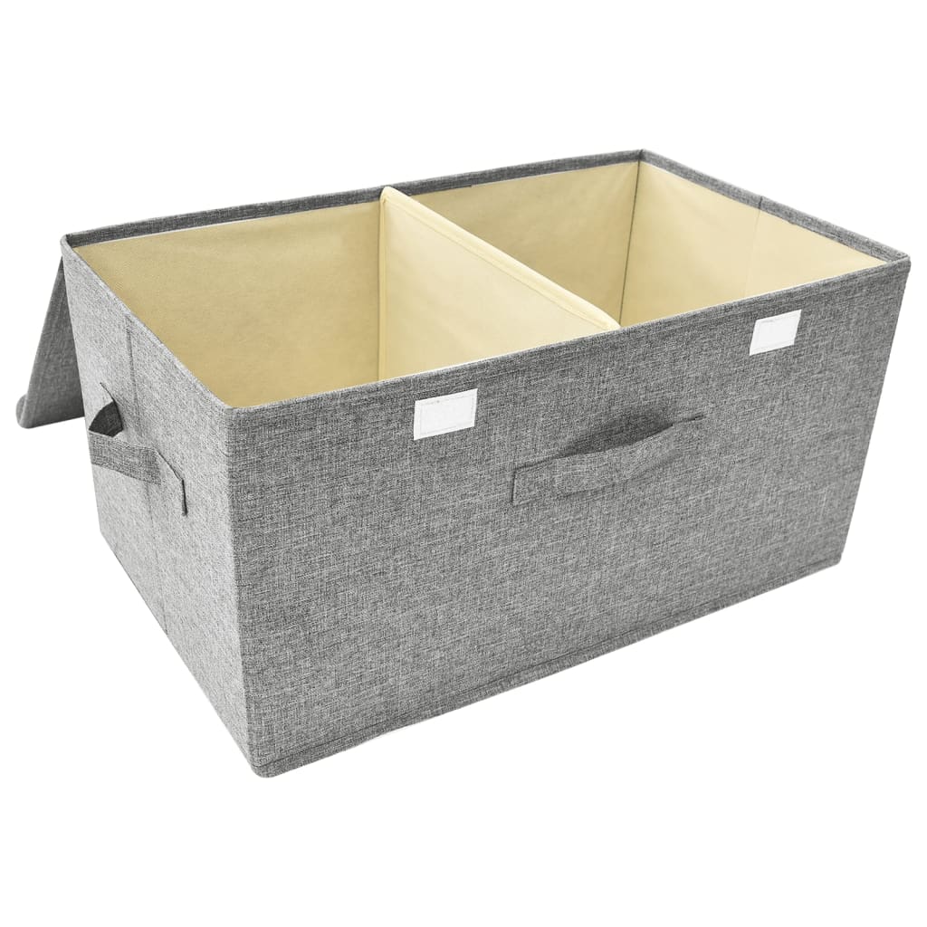 vidaXL Storage Boxes 2 pcs Fabric 50x30x25 cm Grey