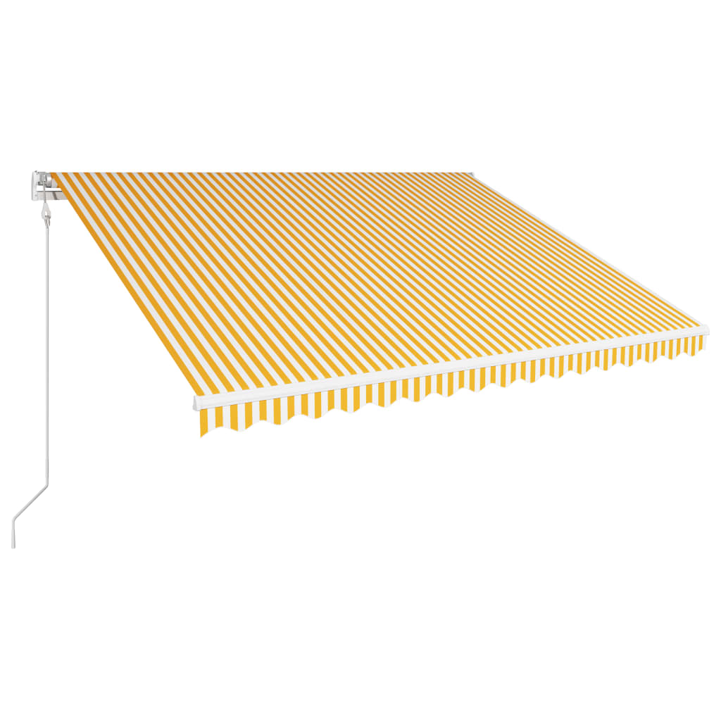 vidaXL Automatic Retractable Awning 400x300 cm Yellow and White